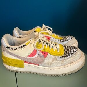 Nike Air Force 1 Shadow "Patchwork" multi-color Shoe Womens size 8.5 DM8076-100